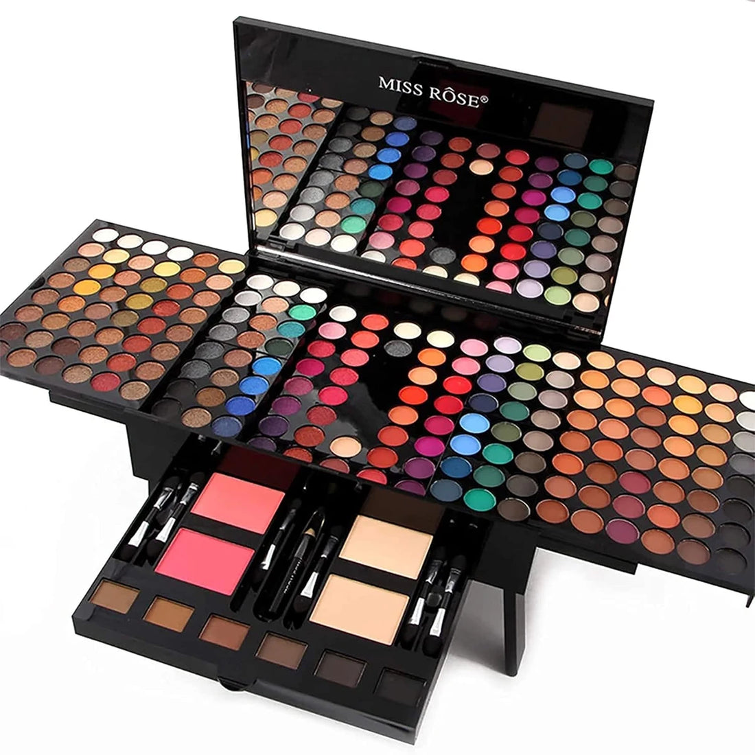 180 Colors Piano Eyeshadow Palette Matte & Shimmer Blush Set with Black Eyeliner Mother's Day Makeup Gift Kit For Mother's Day