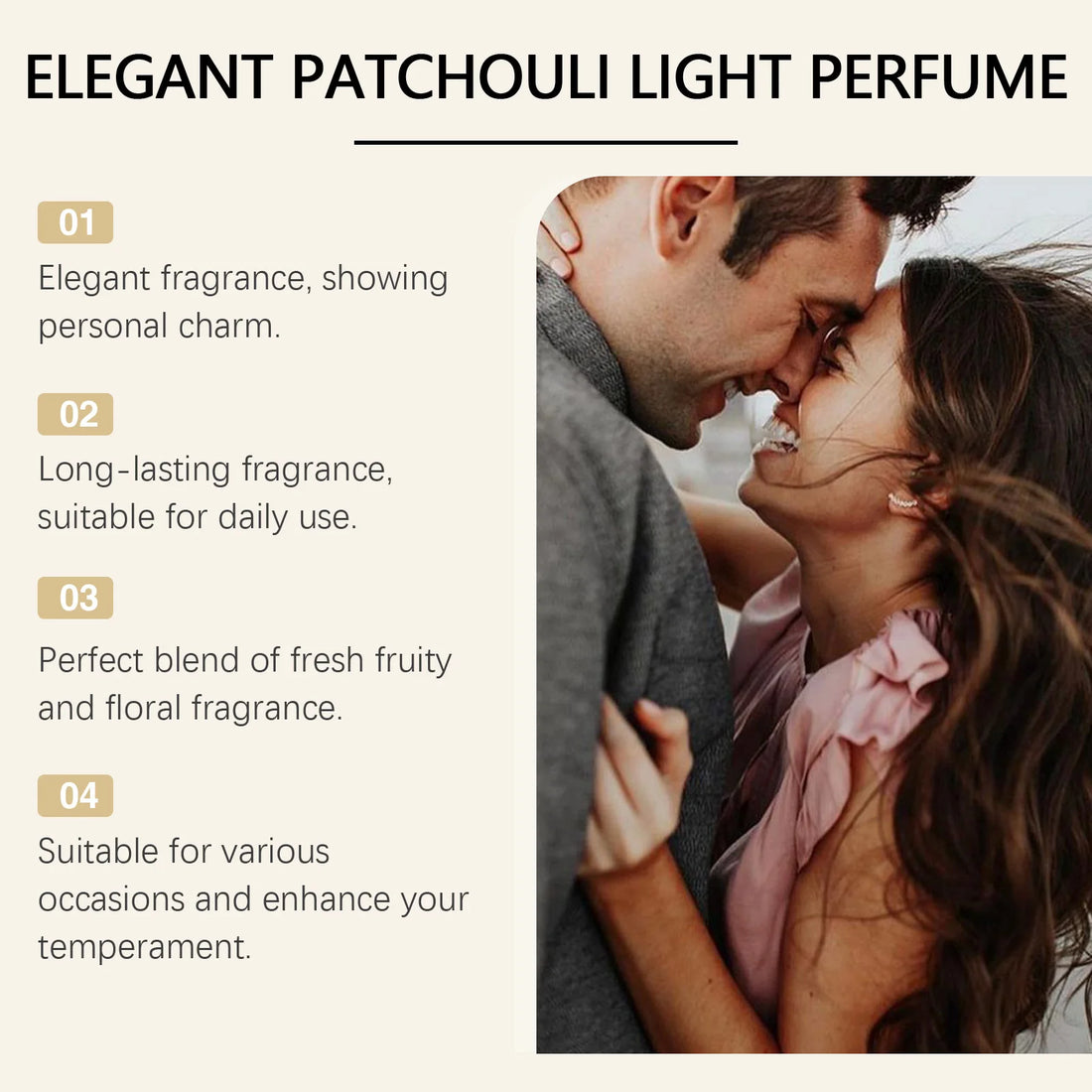 Roxelis 50ml Elegant Patchouli Perfume Light Fragrance Pheromone Release Charm Flirting Encourage Dating Glamour Scent Perfume