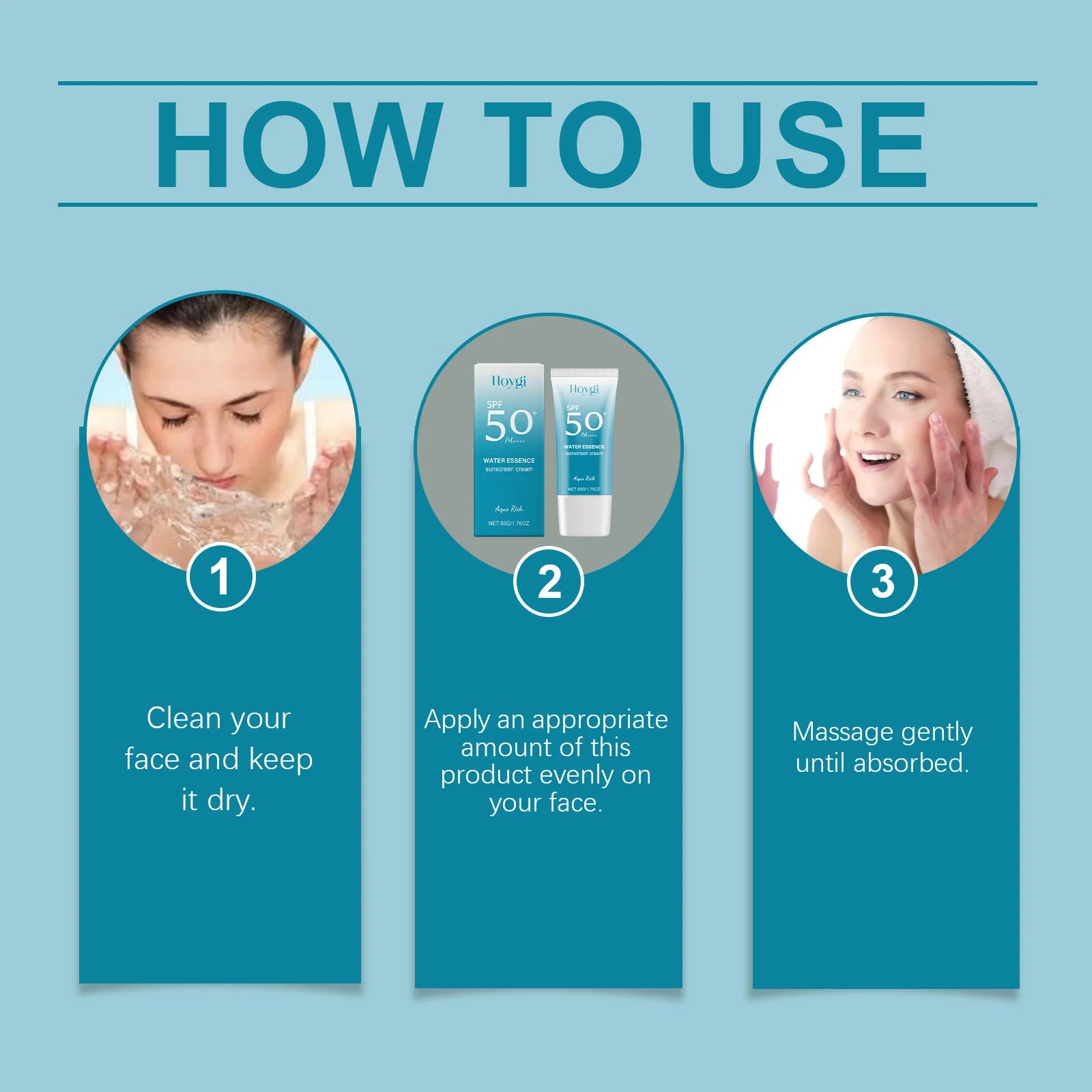 Hoygi 50g Spf50 Uv Protection Cream Refresh Sunscreen Oil Control Moisturizing Skin Care Sunburn Repair Face Sun Block Cream