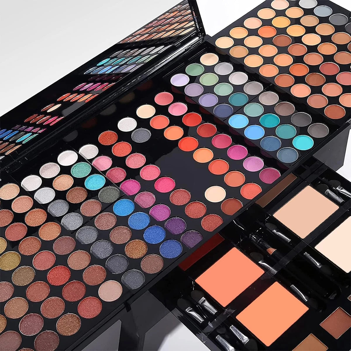 180 Colors Piano Eyeshadow Palette Matte & Shimmer Blush Set with Black Eyeliner Mother's Day Makeup Gift Kit For Mother's Day