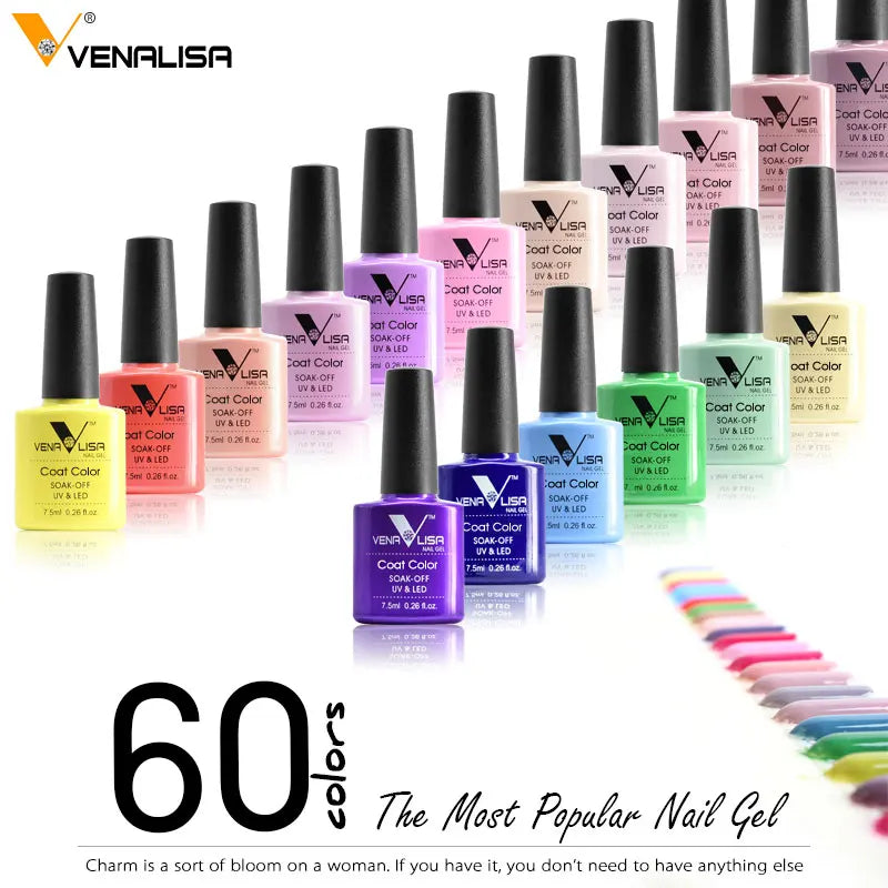 Venalisa Fashion Shiny 7.5 ML Soak Off UV Gel Nail Gel Polish Cosmetics Nail Art Manicure Nails Gel Polish Tips Nail Varnish L1