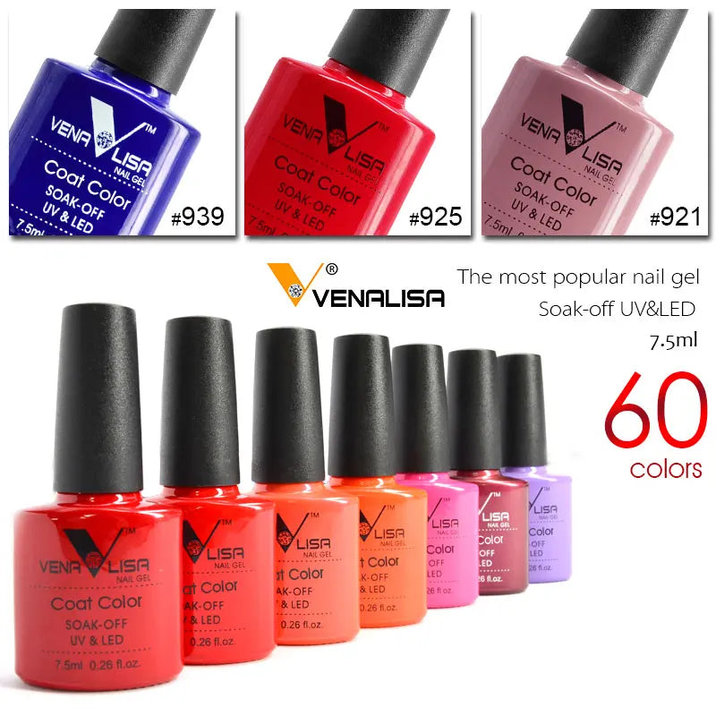 Venalisa Fashion Shiny 7.5 ML Soak Off UV Gel Nail Gel Polish Cosmetics Nail Art Manicure Nails Gel Polish Tips Nail Varnish L1
