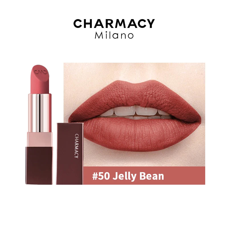 CHARMACY Matte Durable Easy To Wear Lipstick Natural Matte Red Velvet Lip Stick Lip Coloring Makeup Women Beauty Cosmetics