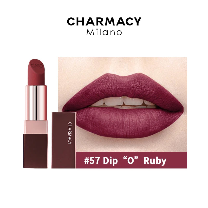CHARMACY Matte Durable Easy To Wear Lipstick Natural Matte Red Velvet Lip Stick Lip Coloring Makeup Women Beauty Cosmetics