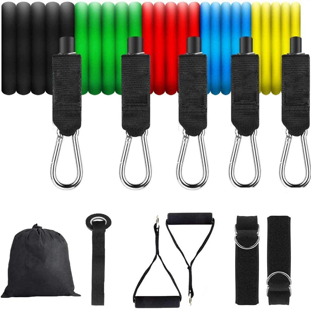 Latex resistance Pull bands rope for Pilates, yoga, CrossFit, fitness , 11PCs