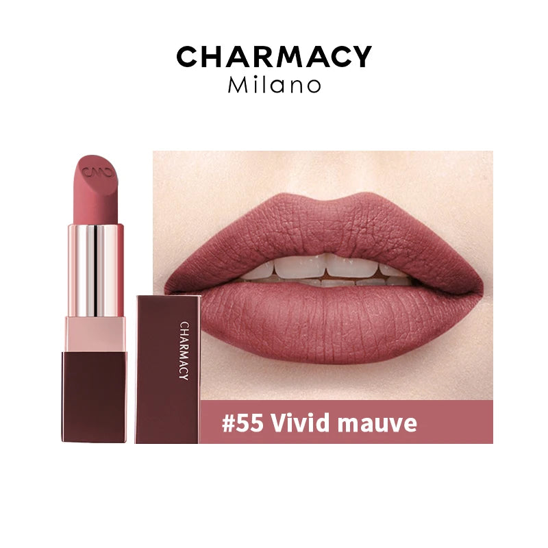 CHARMACY Matte Durable Easy To Wear Lipstick Natural Matte Red Velvet Lip Stick Lip Coloring Makeup Women Beauty Cosmetics