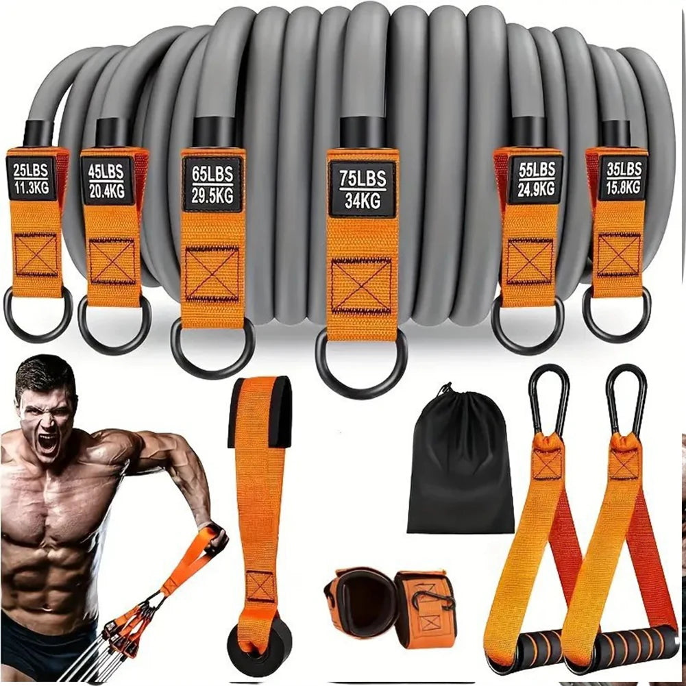 Resistance Bands Exercise Bands with Handles Fitness Bands Set Multi-Function Workout Bands Weight Bands Home Gym Equipment