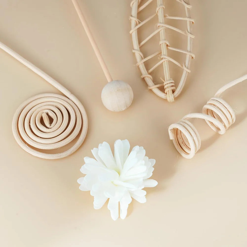 12PCS Natural Rattan Reed Diffuser Sticks Unscented Essential Oil Aromatherapy Set