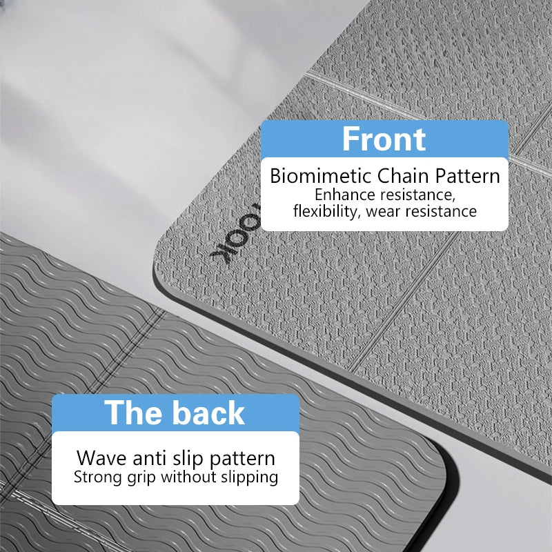 1PC Foldable Yoga Mat Eco Friendly Tpe Folding Travel Fitness Exercise Double Sided Non-Slip For Pilates & Floor Workouts