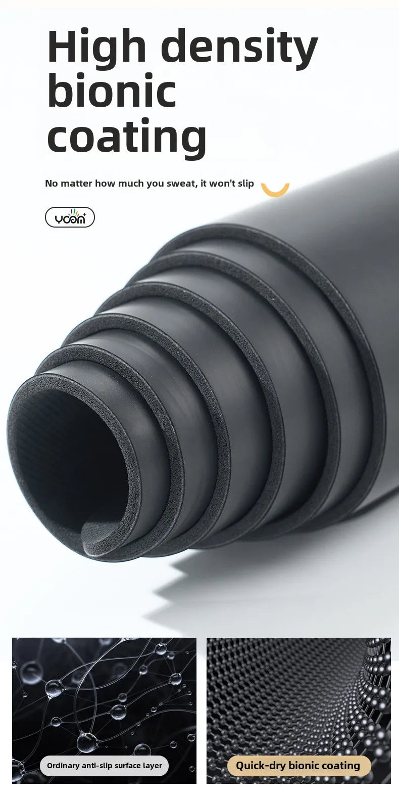 ‌PU & Natural Rubber Yoga Mat - Women’s Anti-Slip Fitness Mat with Laser Alignment Lines, Extra Thick & Durable Premium Edition‌