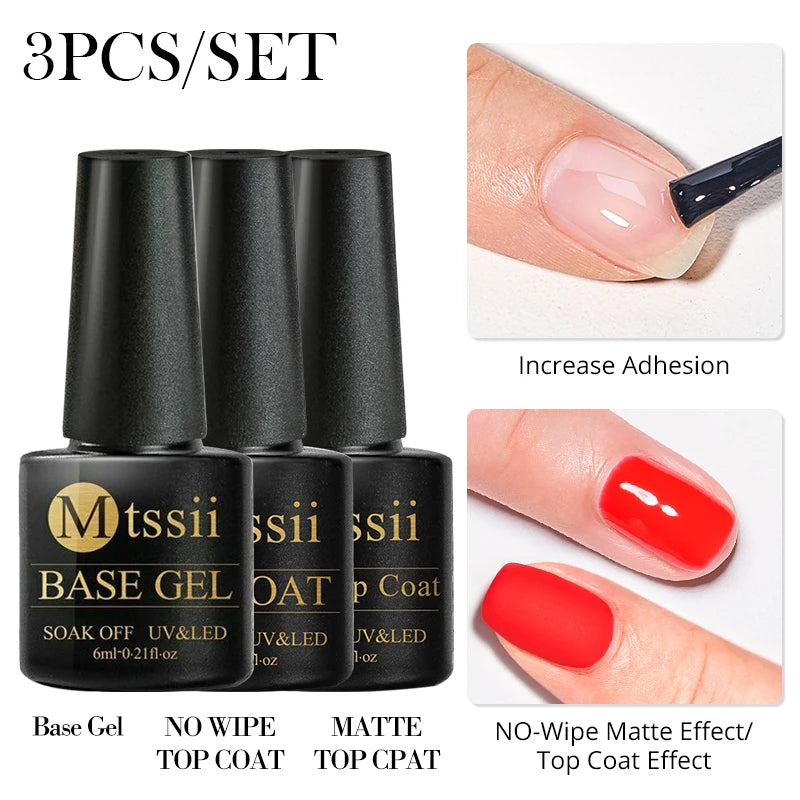 Mtssii 10Pcs/Set Christmas Gel Nail Polish Nail Art Sparkle Gold Red Green Gel Polish Varnish Semi Permanen Gel New Year Nail