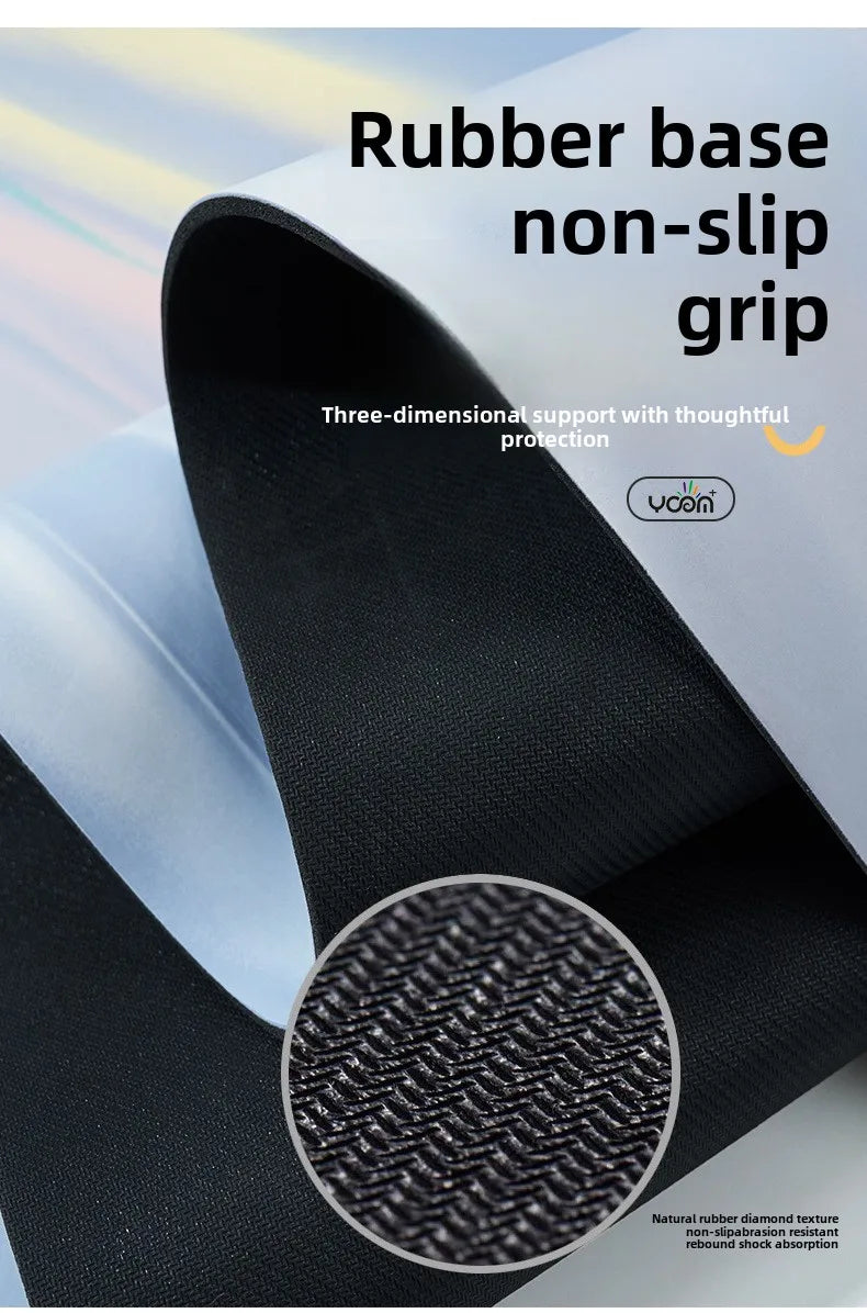 ‌Contrast-Colored PU & Natural Rubber Yoga Mat - Anti-Slip, Moisture-Wicking Dance/Fitness Mat with Artistic Design (Premium Edi