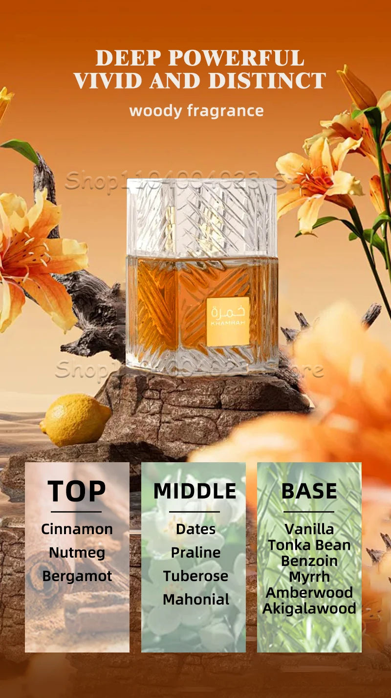 Lattafa Khamrah Perfume Eau de Parfum Spray Original Arabian Perfume Aromatic Spicy Fragrance For Women For Men For Evening Wear