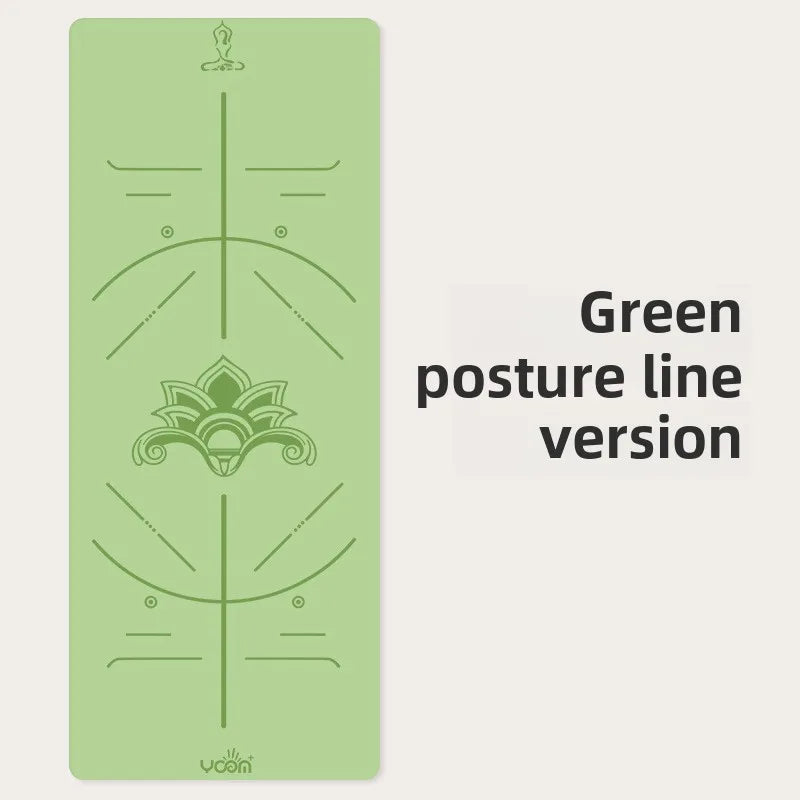‌PU & Natural Rubber Yoga Mat - Women’s Anti-Slip Fitness Mat with Laser Alignment Lines, Extra Thick & Durable Premium Edition‌