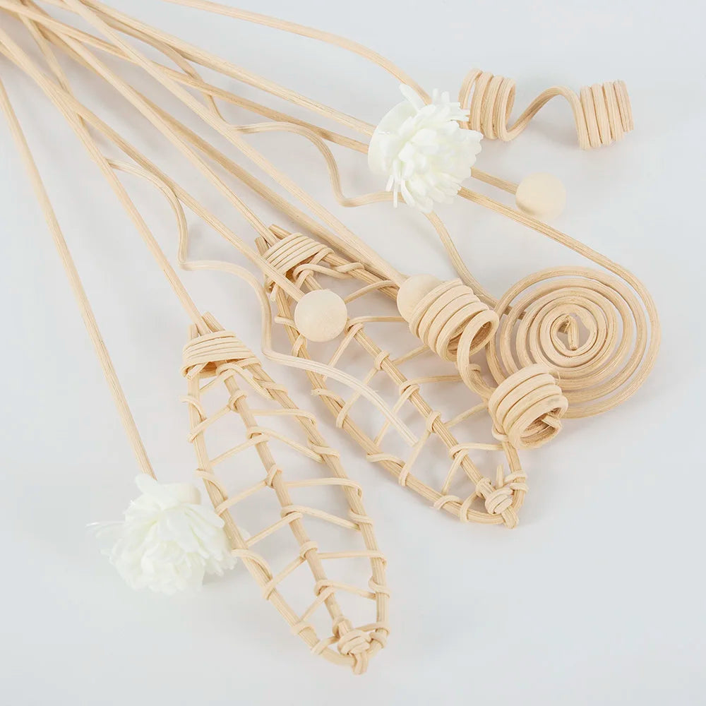 12PCS Natural Rattan Reed Diffuser Sticks Unscented Essential Oil Aromatherapy Set