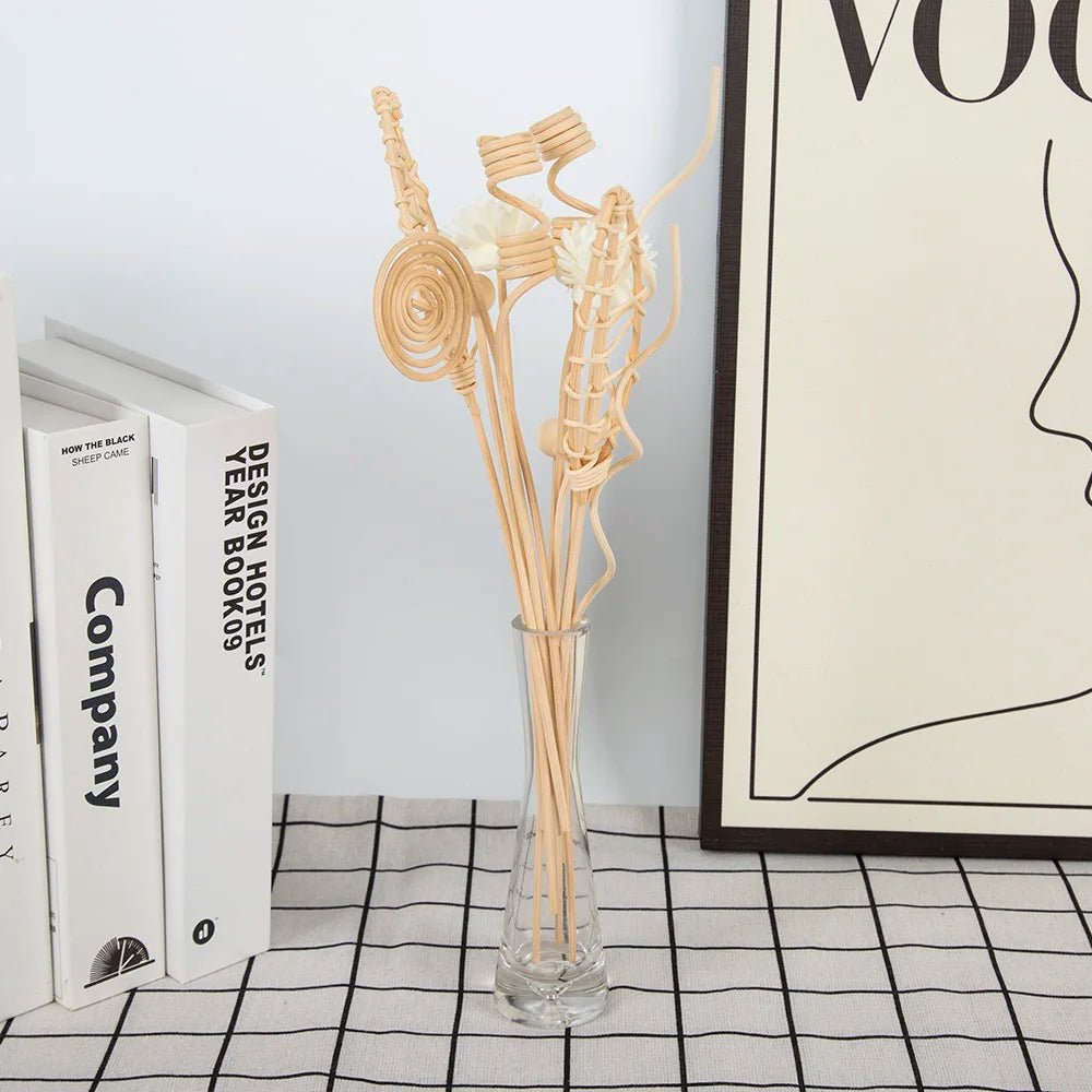 12PCS Natural Rattan Reed Diffuser Sticks Unscented Essential Oil Aromatherapy Set