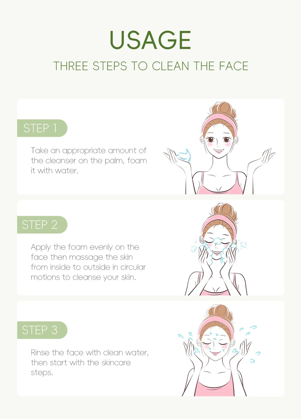 Green Tea Facial Cleanser 50g Skin Deep Cleansing Moisturizing Blackhead Removal Skincare Face Wash Foam Face Cleanser Skin Care