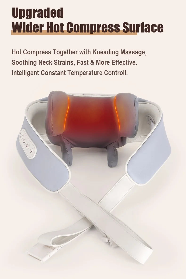 JianYouCare electrical neck shoulder body massager Heated Kneading Shiatsu Shawl Cervical back Massage machine Relieve fatigue