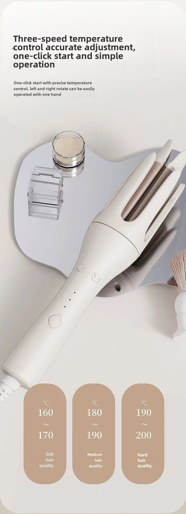 Automatic Rotating Curling Iron Electric Rotation Does Not Hurt Hair Portable Hair Curler for Comfortable and Safe Hair Styling