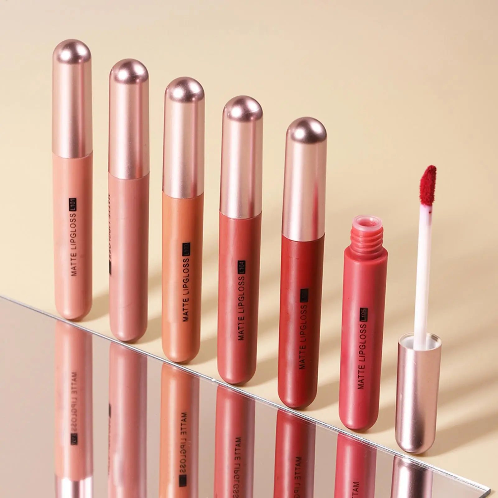 Mini Lipstick Set waterproof Matte 6 Colors Lipstick Velvet Red Lip Pigment Non-stick Cup Lip Gloss Kit