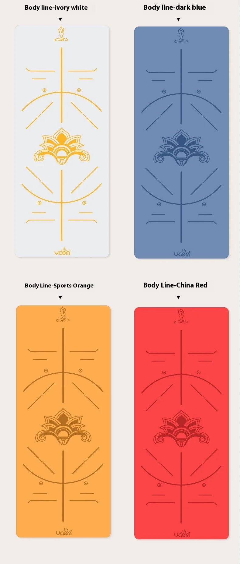 ‌PU & Natural Rubber Yoga Mat - Women’s Anti-Slip Fitness Mat with Laser Alignment Lines, Extra Thick & Durable Premium Edition‌