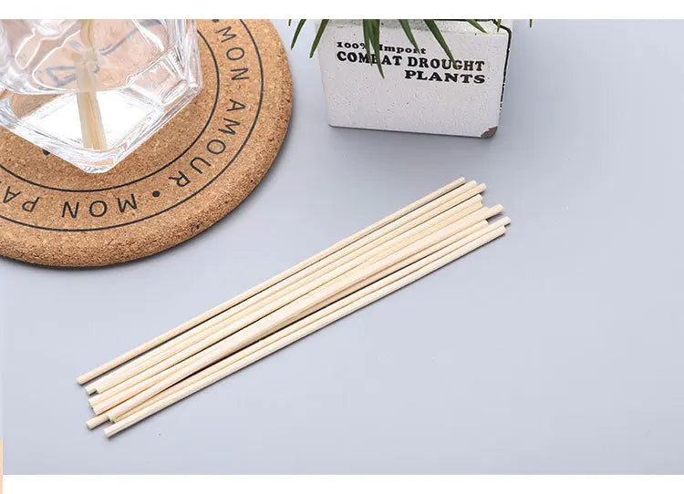 50pcs/lot 24cmx3mm Natural Rattan Sticks for Reed Diffuser Home Fragrance and Essential Oil Aromatherapy Diffuser Reed Sticks