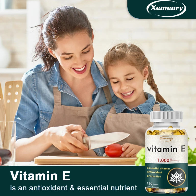 Vitamin E Capsules - Facial Care, Skin, Heart  Health, Anti-Aging, Antioxidant