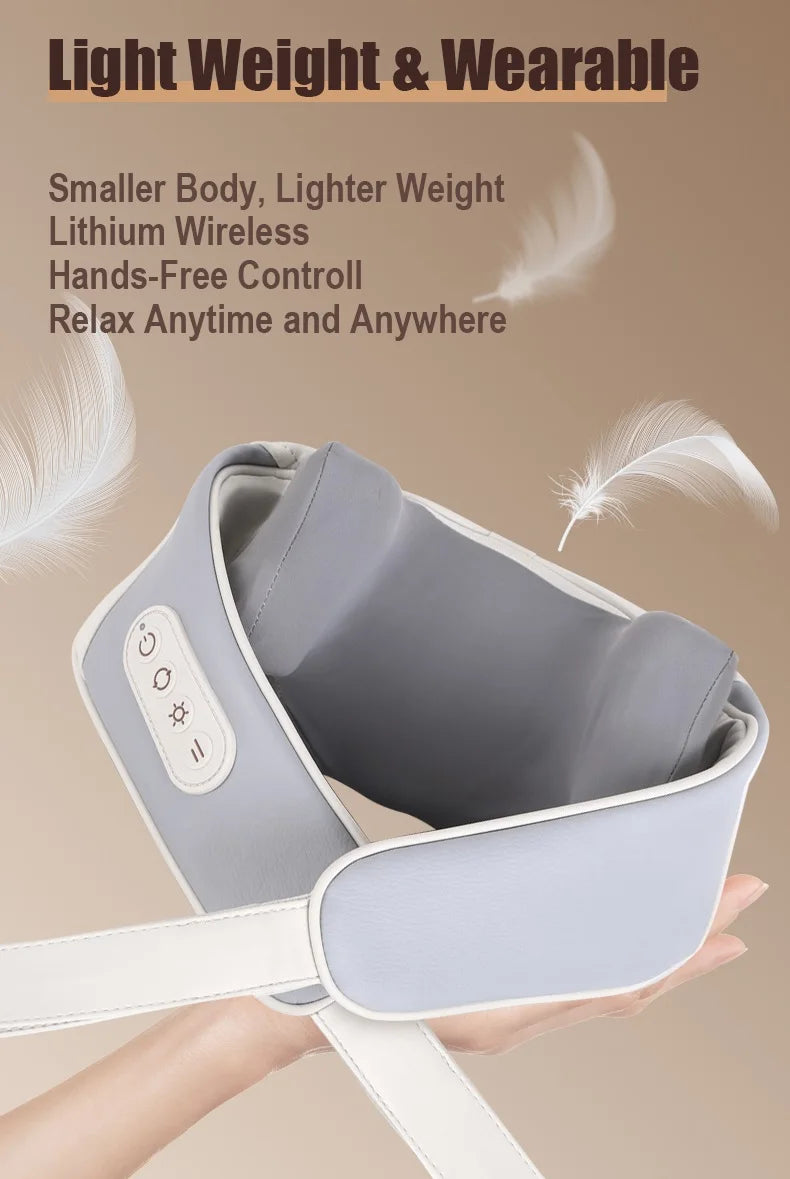 JianYouCare electrical neck shoulder body massager Heated Kneading Shiatsu Shawl Cervical back Massage machine Relieve fatigue