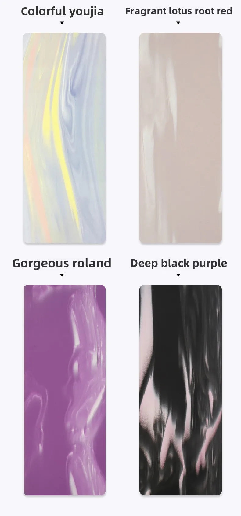 ‌Contrast-Colored PU & Natural Rubber Yoga Mat - Anti-Slip, Moisture-Wicking Dance/Fitness Mat with Artistic Design (Premium Edi