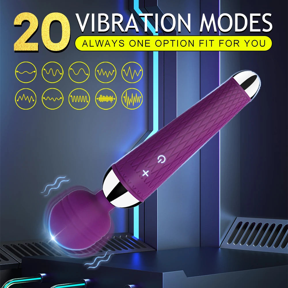 Powerful Clitoris Vibrators USB Recharge Magic Wand AV Vibrator Massager Sexual Wellness Erotic Sex Toys for Women Adult Product