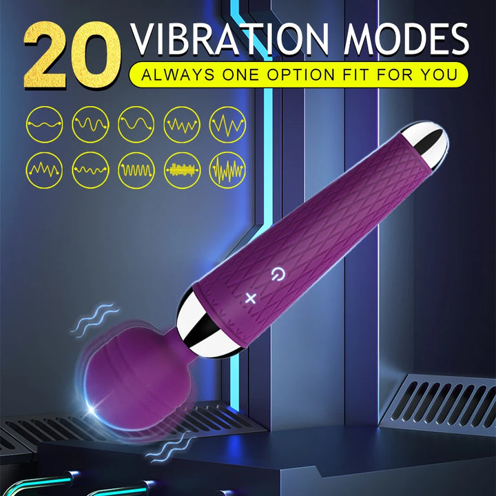 Powerful Clitoris Vibrators USB Recharge Magic Wand AV Vibrator Massager Sexual Wellness Erotic Sex Toys for Women Adult Product