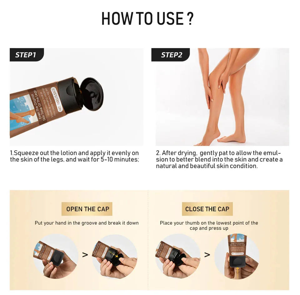 Waterproof Long Lasting Leg Makeup Lotion Even Skin Tone Body Foundation Body Tanning Cream Medium Bronze Leg Makeup