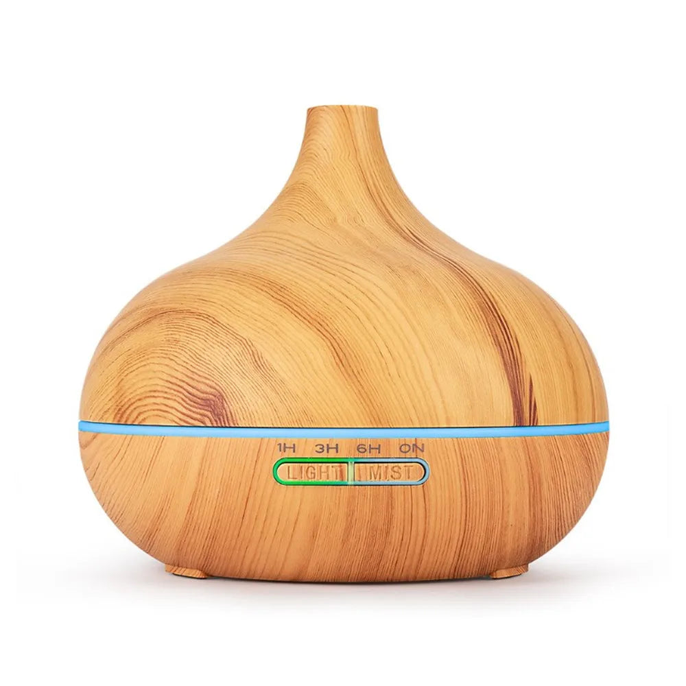 U Rabbit Wood Color USB Aroma Diffuser Essential Oil Diffuser with 7 Color LED Lights&Remote Control USB Powered Air Humidifier