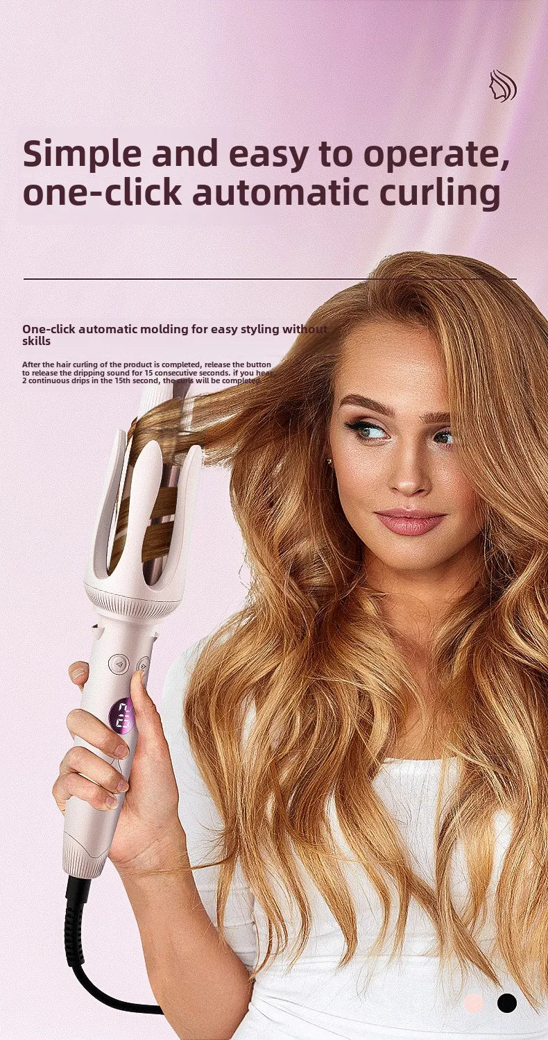 Advanced Hair Curling Iron New Hair Curler with LED Display Anti-Tangle & Auto-Off Protable Curling Wand for Home and Travel Use