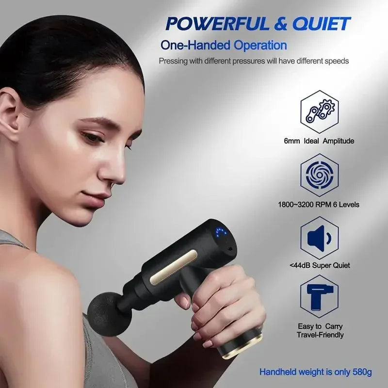 Portable fascia gun deep tissue massage mini lightweight adjustable speed massage device suitable for full body massage