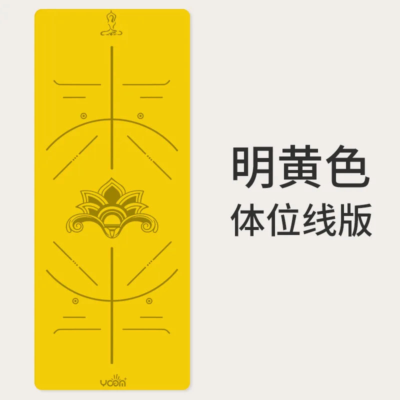 ‌PU & Natural Rubber Yoga Mat - Women’s Anti-Slip Fitness Mat with Laser Alignment Lines, Extra Thick & Durable Premium Edition‌