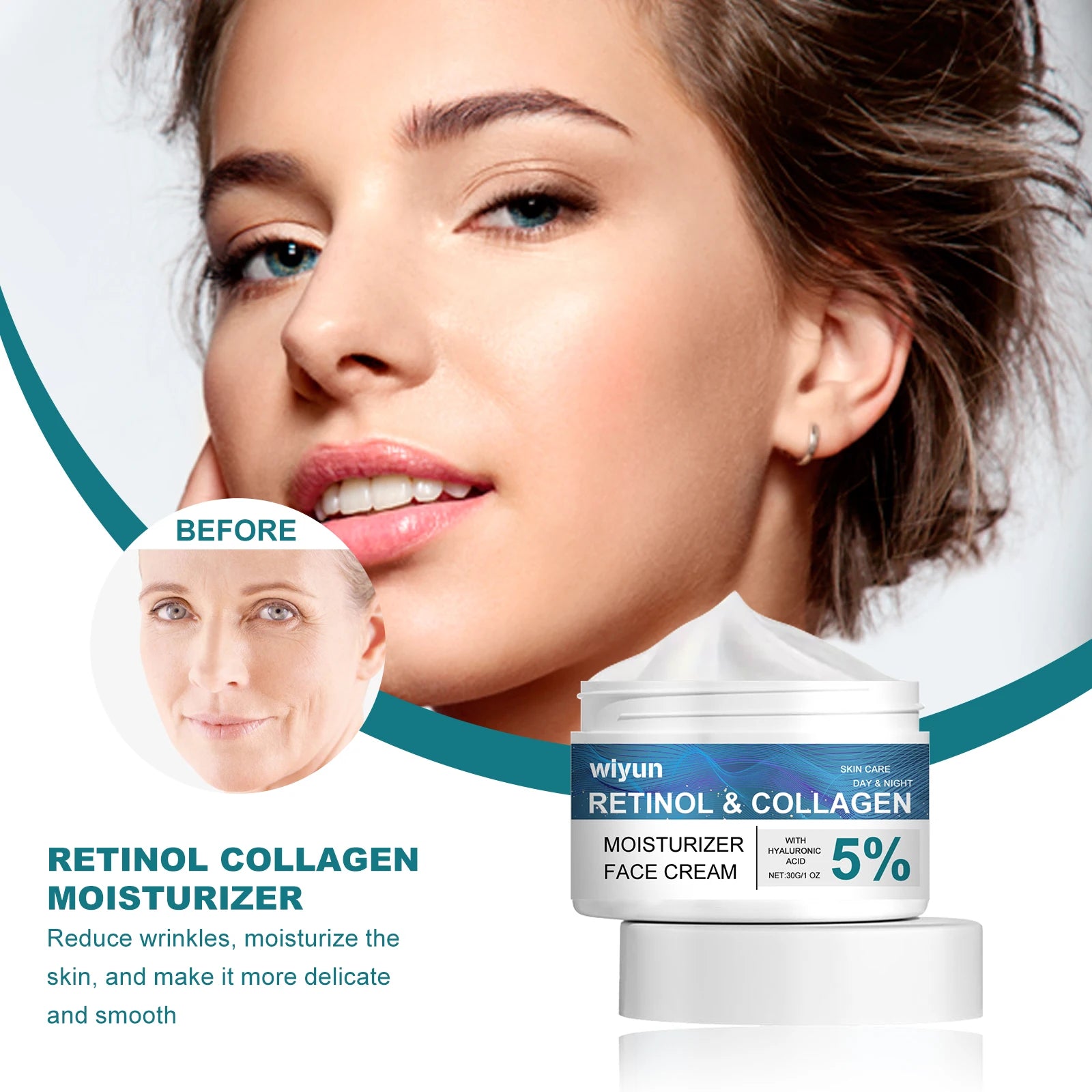 Retinol Anti-wrinkle Cream For Men Collagen Anti-Aging Removal Face & Neck Wrinkle Efficient Moisturize Firming Korean Skin Care
