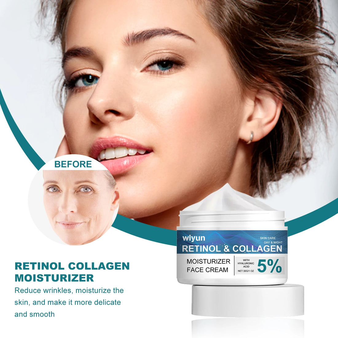 Retinol Anti-wrinkle Cream For Men Collagen Anti-Aging Removal Face & Neck Wrinkle Efficient Moisturize Firming Korean Skin Care