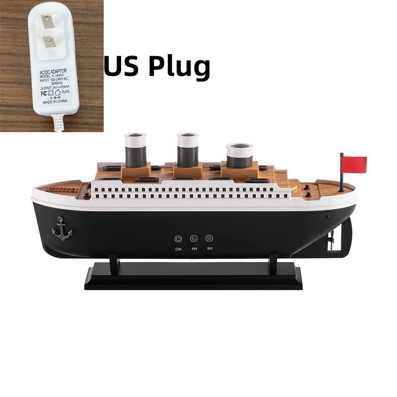 250ml Titanic Ship Model Decoration Air Humidifier Essential Oil Diffuser Jellyfish Smoke Ring Spray Aroma Diffuser For Home