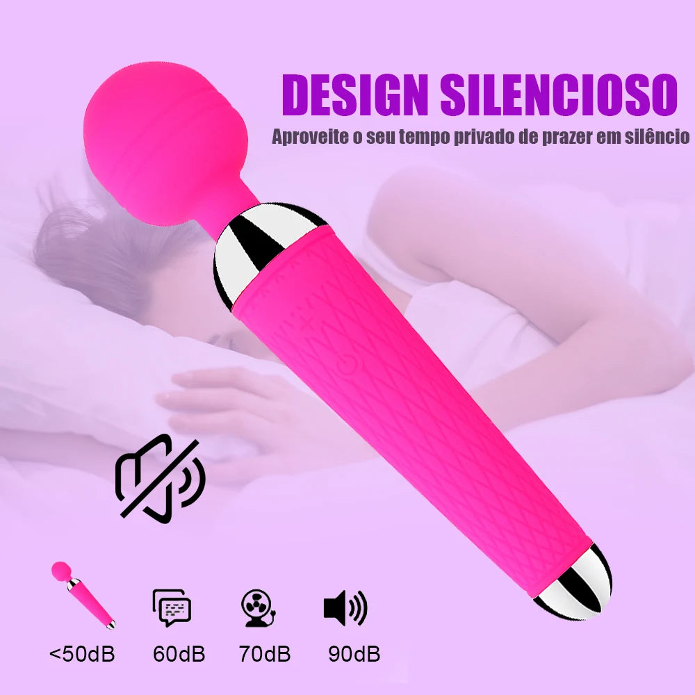 Powerful Clitoris Vibrators USB Recharge Magic Wand AV Vibrator Massager Sexual Wellness Erotic Sex Toys for Women Adult Product