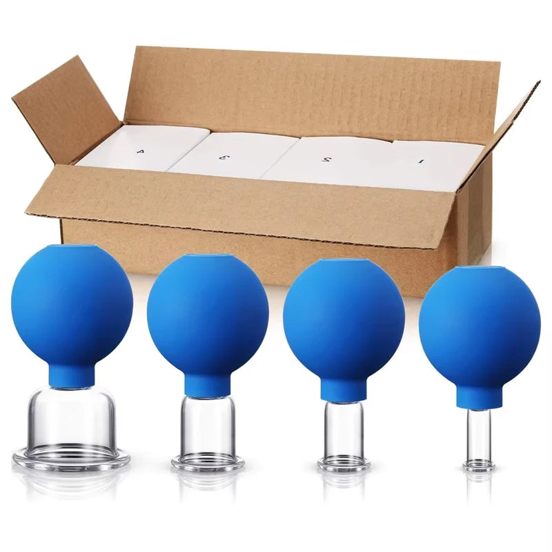 Rubber Face Massager Vacuum Cupping Face Skin Lifting Facial Cups Anti Cellulite Cup Anti-Wrinkle Cupping Therapy Facial Tool