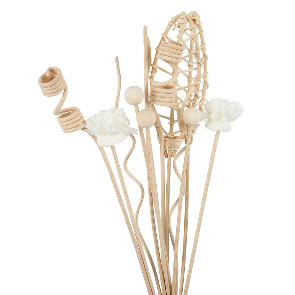 12PCS Natural Rattan Reed Diffuser Sticks Unscented Essential Oil Aromatherapy Set