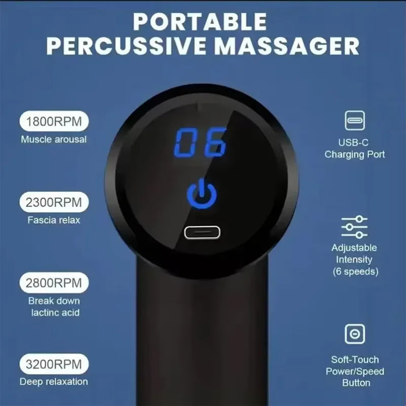 Portable fascia gun deep tissue massage mini lightweight adjustable speed massage device suitable for full body massage