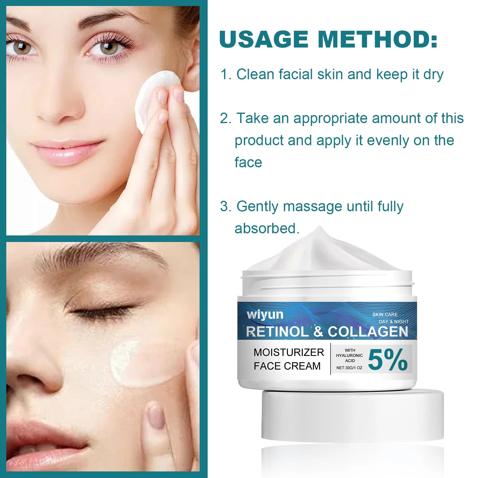 Retinol Anti-wrinkle Cream For Men Collagen Anti-Aging Removal Face & Neck Wrinkle Efficient Moisturize Firming Korean Skin Care