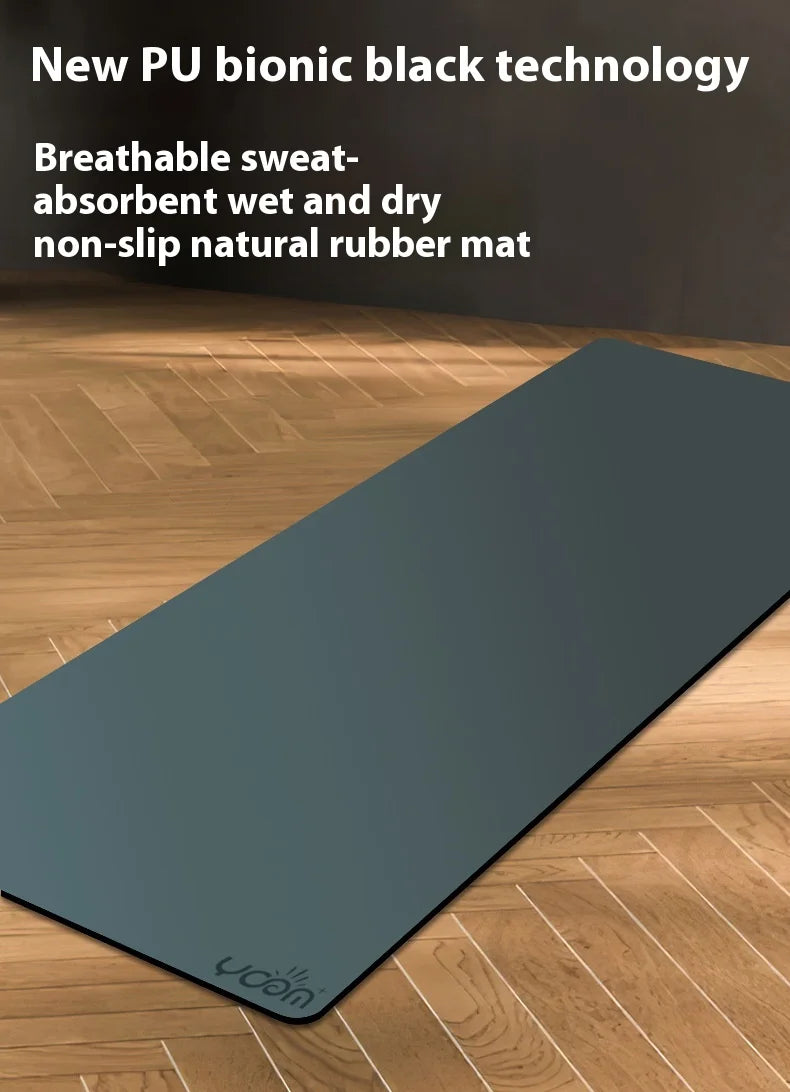 ‌PU & Natural Rubber Yoga Mat - Women’s Anti-Slip Fitness Mat with Laser Alignment Lines, Extra Thick & Durable Premium Edition‌