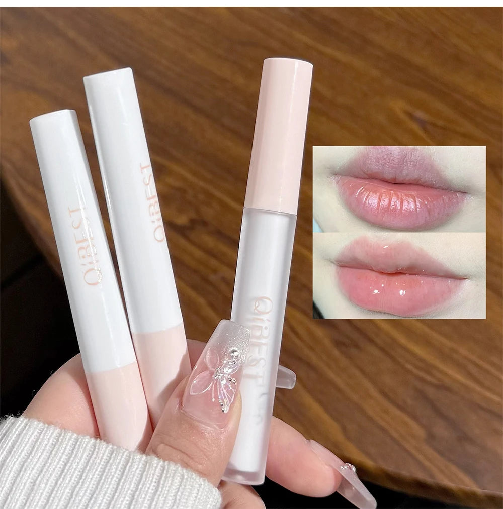 QIBEST 6Pcs/Box Matte Velvet Lipstick Sets Lasting Lip Glaze Kits Moisturizing Mirror Watery Lipgloss Makeup Set Necklace Gift