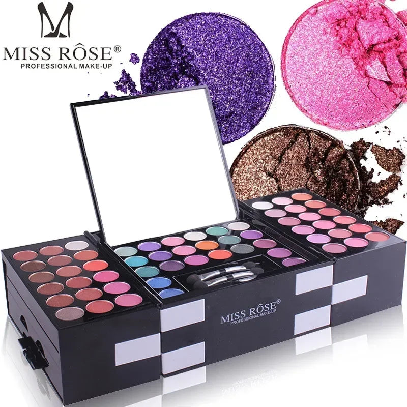 Miss Rose Professional Makeup 194 Color Matte Shimmer Palette Cosmetic Foundation Powder Blush Eyebrow Contouring Beauty Kit Box