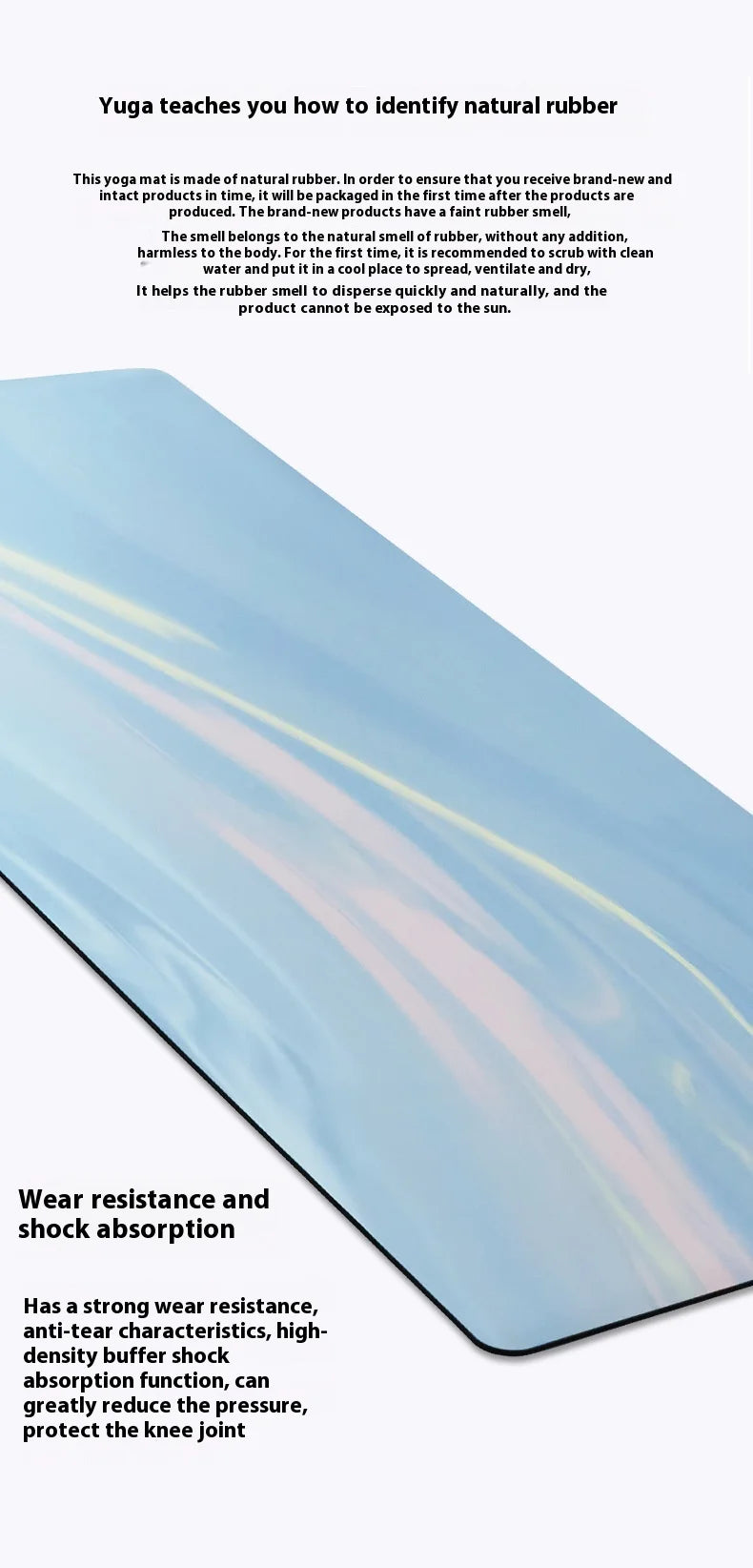 ‌Contrast-Colored PU & Natural Rubber Yoga Mat - Anti-Slip, Moisture-Wicking Dance/Fitness Mat with Artistic Design (Premium Edi