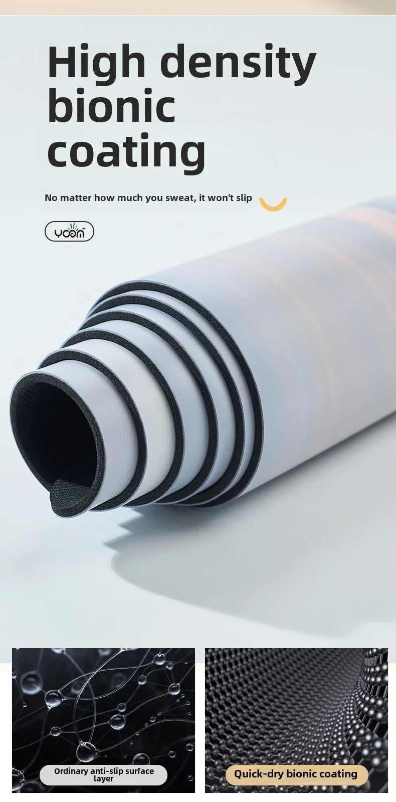 ‌Contrast-Colored PU & Natural Rubber Yoga Mat - Anti-Slip, Moisture-Wicking Dance/Fitness Mat with Artistic Design (Premium Edi