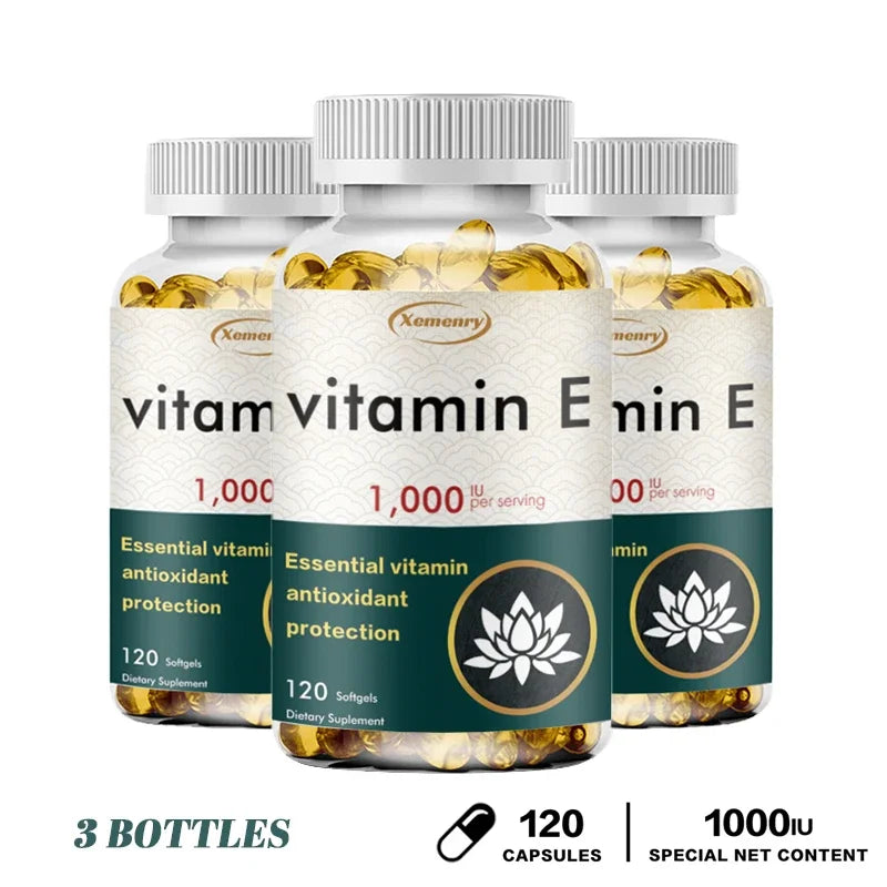 Vitamin E Capsules - Facial Care, Skin, Heart  Health, Anti-Aging, Antioxidant